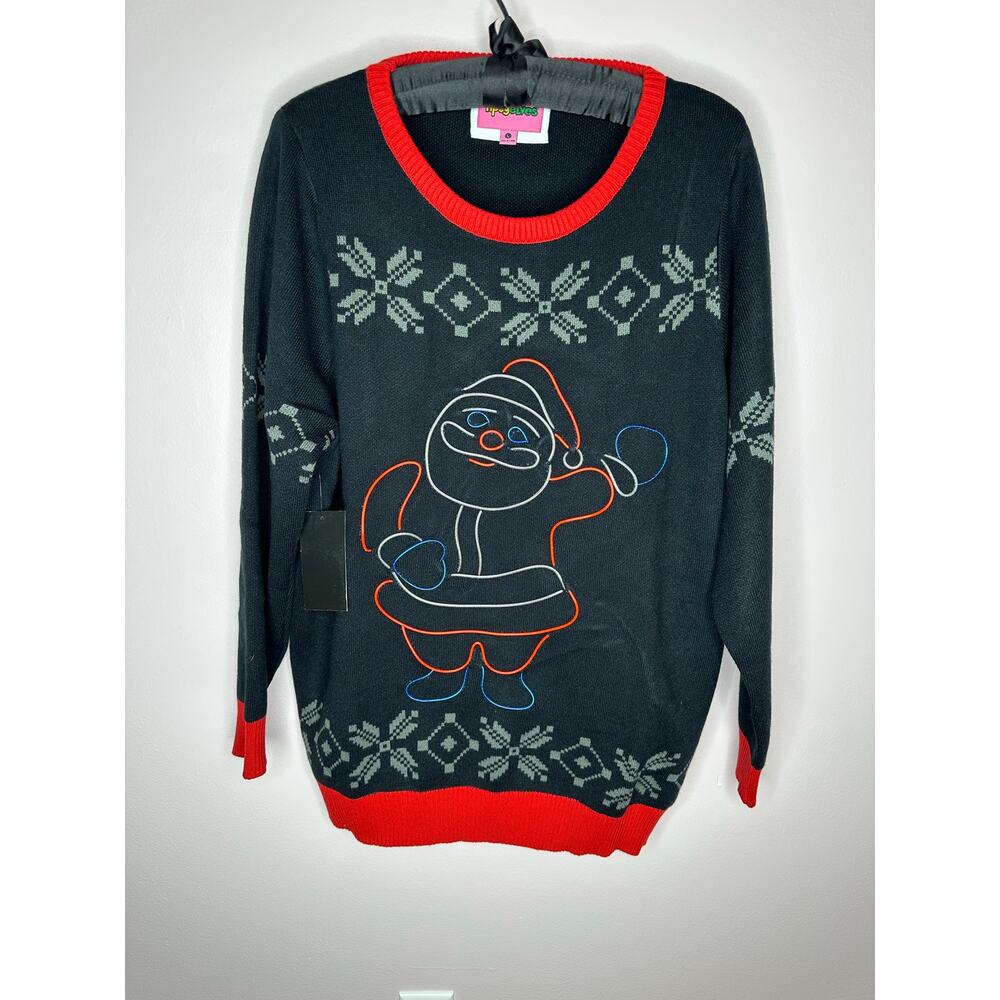 Tipsy Elves WOMEN'S HO HO HELLO NEON LED LIGHT UP UGLY
CHRISTMAS SWEATER - Picture 3 of 9